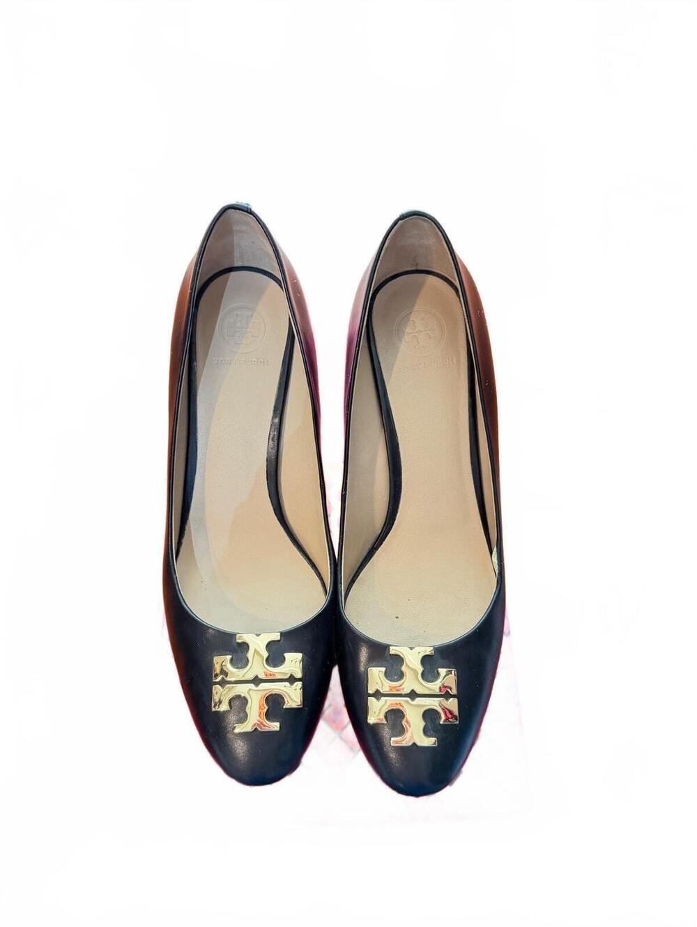 Tory Burch Leighton Women's Pumps Size 8.5 Black Gold